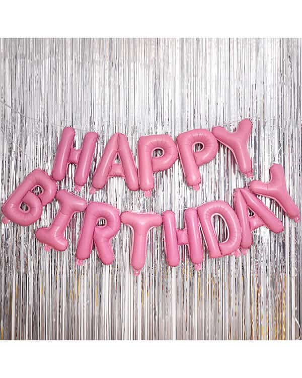 Надпись Happy Birthday Светло розовый 41см — изображение 1